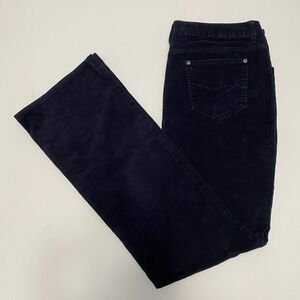 Women's Navy Blue Bootcut Corduroy Jeans 12 Preppy Academia Old Money Capsule